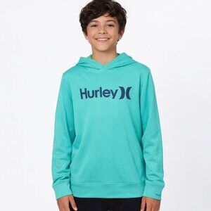 Hurley Youth H2O-DRI Hoodie Pullover Teal Boys L (12-13 yrs) Athletic Sweatshirt